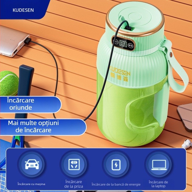 Storcător portabil de fructe și legume, capacitate 601–800 ml, 200 W, viteză 20001–22000 rpm, cinci sau mai multe lame, baterie încorporată