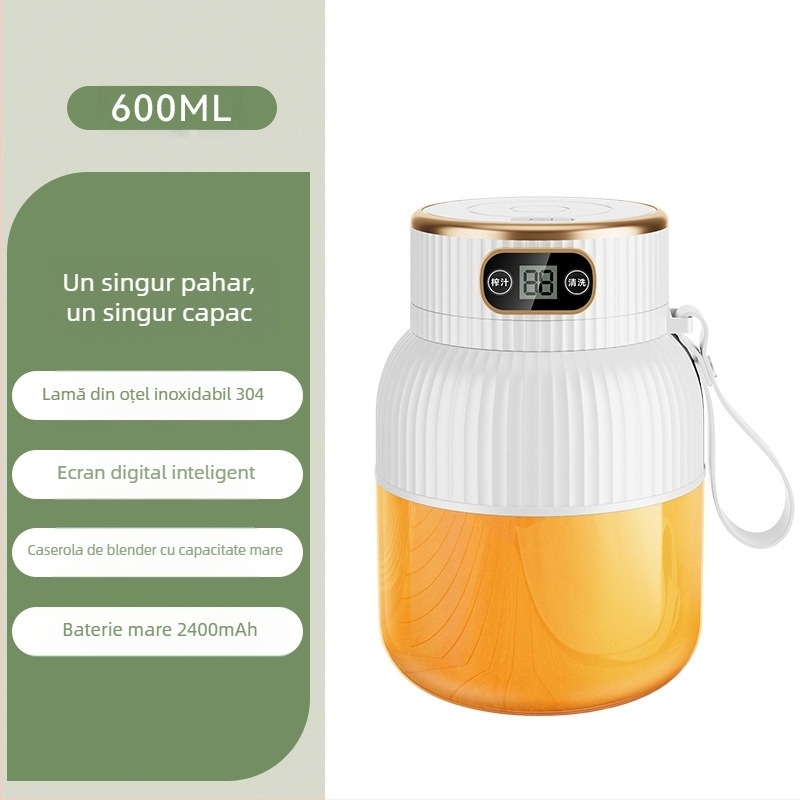 Storcător portabil de fructe și legume, capacitate 601–800 ml, 200 W, viteză 20001–22000 rpm, cinci sau mai multe lame, baterie încorporată
