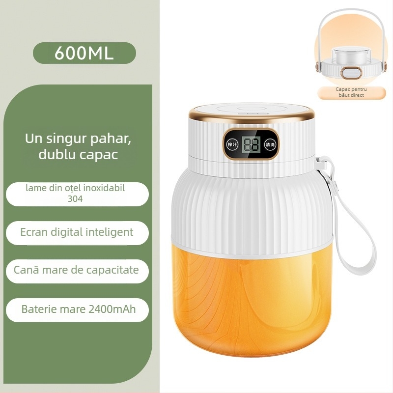 Storcător portabil de fructe și legume, capacitate 601–800 ml, 200 W, viteză 20001–22000 rpm, cinci sau mai multe lame, baterie încorporată