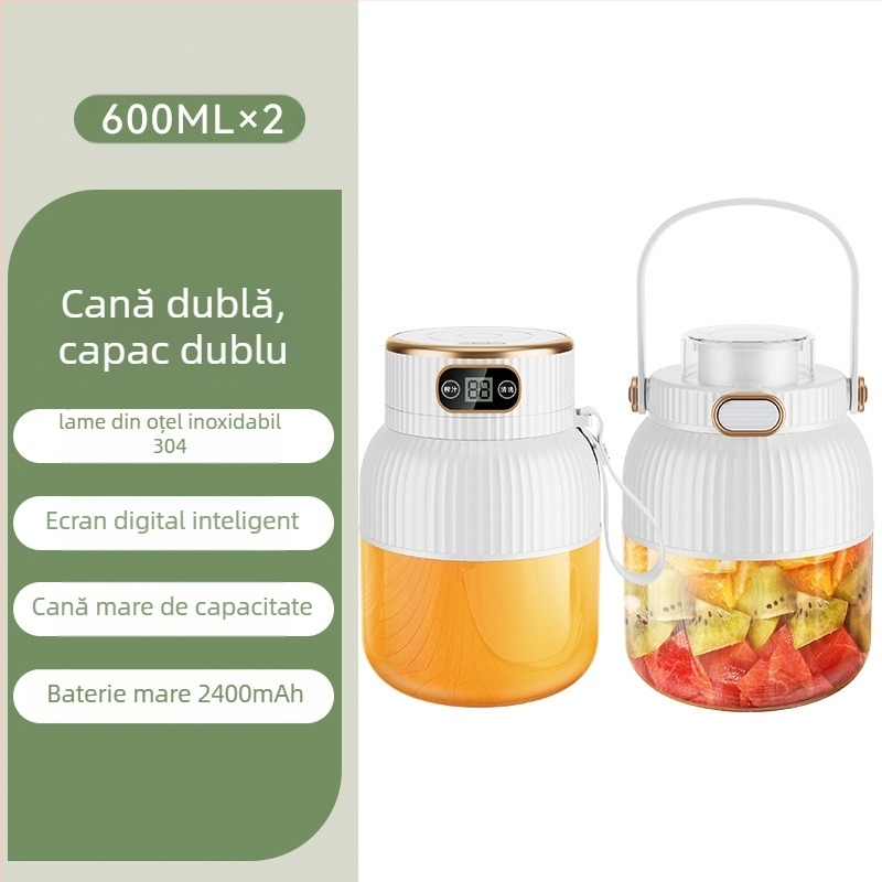 Storcător portabil de fructe și legume, capacitate 601–800 ml, 200 W, viteză 20001–22000 rpm, cinci sau mai multe lame, baterie încorporată