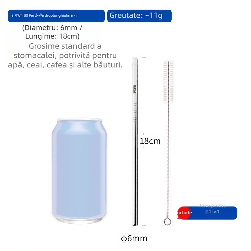 Paie din oțel inoxidabil 316, drept, portabilă pentru uz casnic cu lapte, cafea sau terci