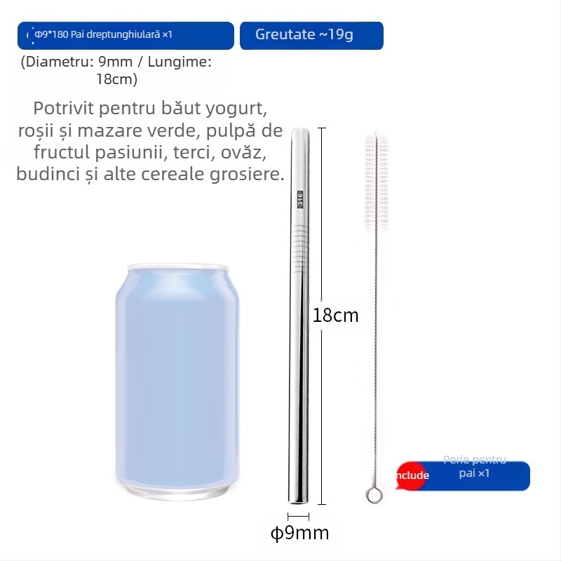 Paie din oțel inoxidabil 316, drept, portabilă pentru uz casnic cu lapte, cafea sau terci
