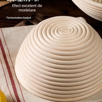 Coș de fermentare din ratan în stil european pentru pâine – pentru coacere și depozitare, stil modern minimalist, Origine: Vietnam