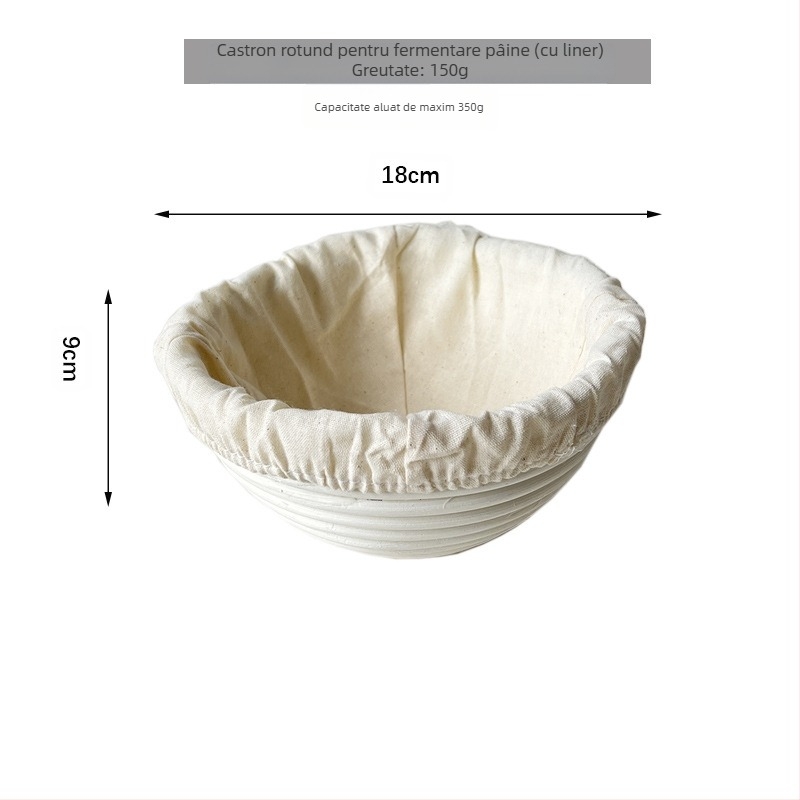 Coș de fermentare din ratan în stil european pentru pâine – pentru coacere și depozitare, stil modern minimalist, Origine: Vietnam