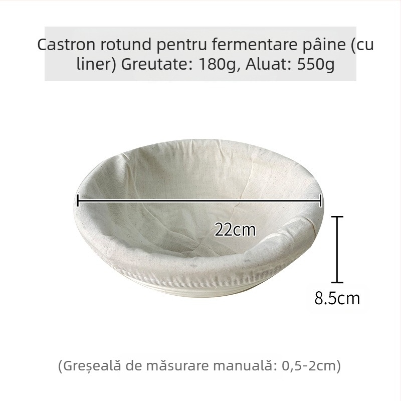 Coș de fermentare din ratan în stil european pentru pâine – pentru coacere și depozitare, stil modern minimalist, Origine: Vietnam