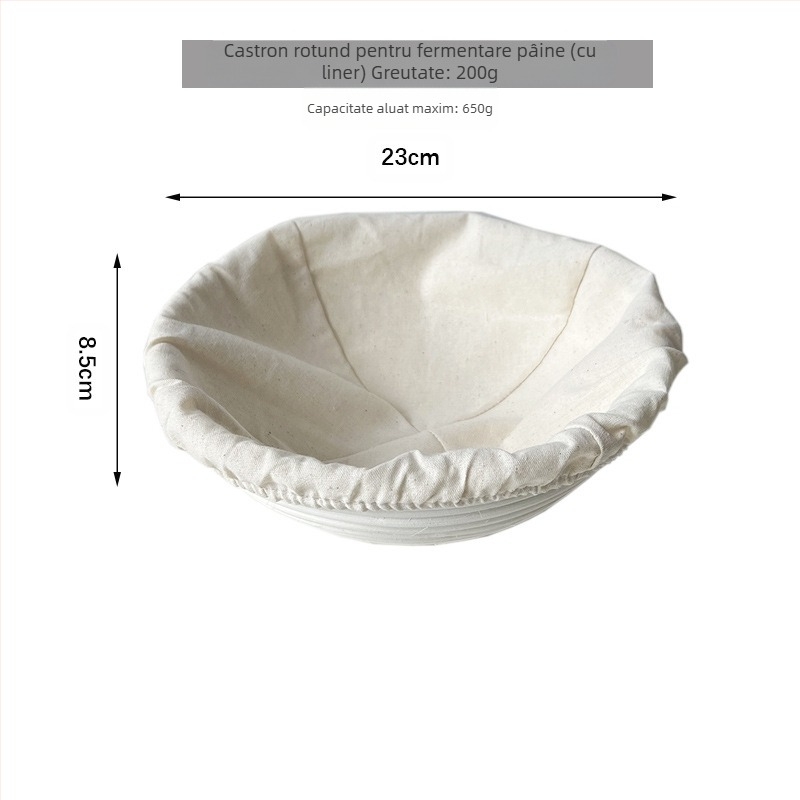 Coș de fermentare din ratan în stil european pentru pâine – pentru coacere și depozitare, stil modern minimalist, Origine: Vietnam