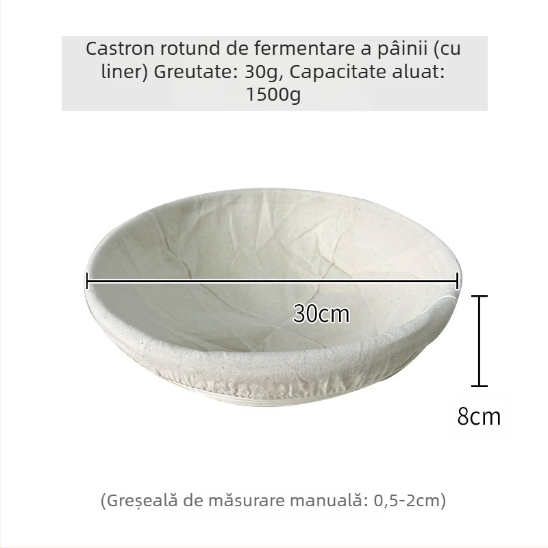 Coș de fermentare din ratan în stil european pentru pâine – pentru coacere și depozitare, stil modern minimalist, Origine: Vietnam