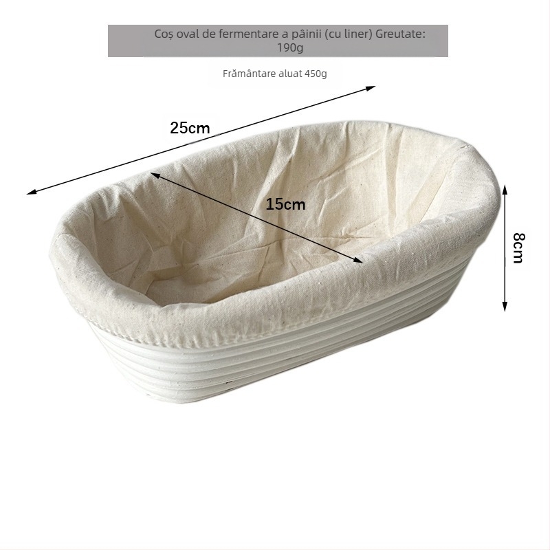 Coș de fermentare din ratan în stil european pentru pâine – pentru coacere și depozitare, stil modern minimalist, Origine: Vietnam