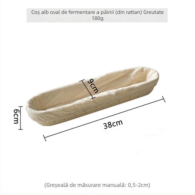 Coș de fermentare din ratan în stil european pentru pâine – pentru coacere și depozitare, stil modern minimalist, Origine: Vietnam