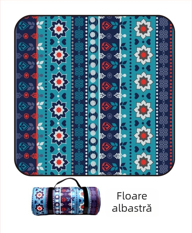 Covoraș de picnic cu flanel și folie de aluminiu, impermeabil și rezistent la umiditate, pentru mai multe persoane, greutate 1000 g
