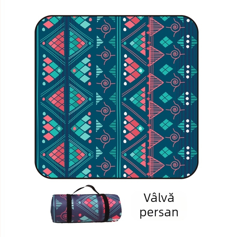 Covoraș de picnic cu flanel și folie de aluminiu, impermeabil și rezistent la umiditate, pentru mai multe persoane, greutate 1000 g