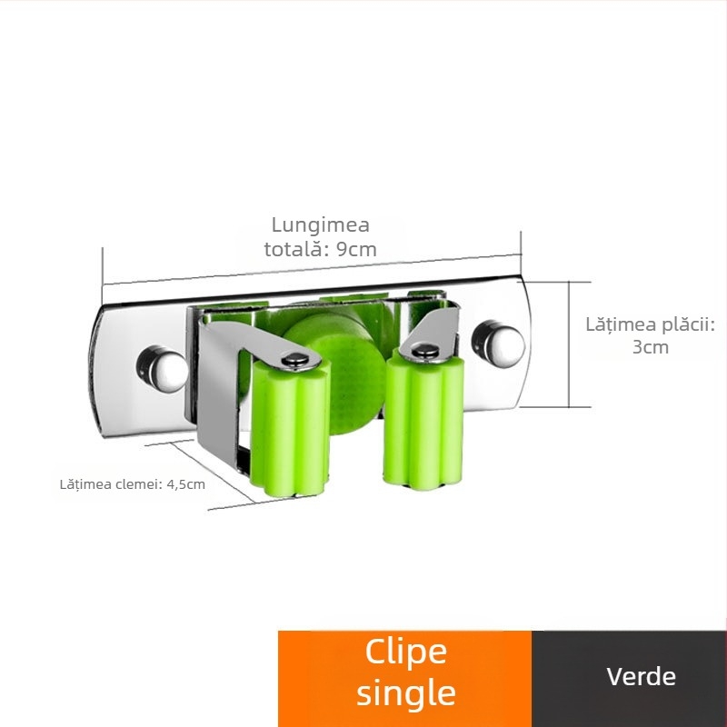 Dărcător mop din oțel inoxidabil 304 și cârlig multi-uz, organizator baie, CE UE certificat, finisaj polizat, Yong Qi, 0,5 kg, Certificat CCI20070040CER