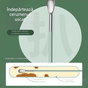 Set de linguri pentru urechi, design spiral portabil; material: oțel carbon; marcă: Other; pentru copii și adulți