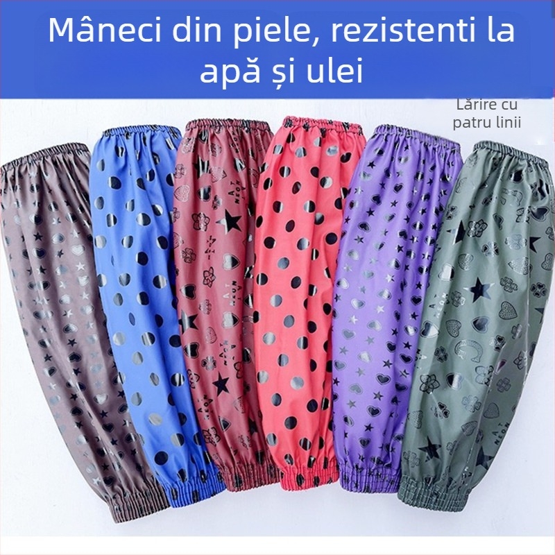 Oversleeve, piele și PU, stil coreean de desene animate, design cu patru ace, impermeabil, anti-murdărire