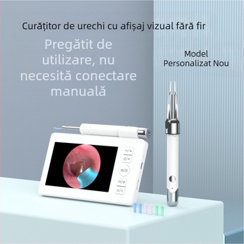 Glow lingură pentru urechi cu ecran, vizual fără fir, pensetă inclusă, PC+ABS