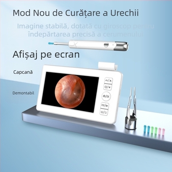 Glow lingură pentru urechi cu ecran, vizual fără fir, pensetă inclusă, PC+ABS