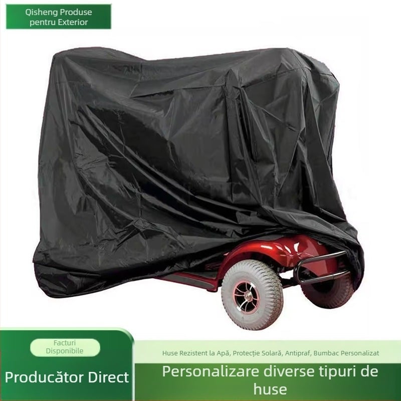 Husă de ploaie pentru tricicletă electrică pentru persoane în vârstă – poliester mătaseos, modele generale, Qi Sheng, cod produs Tjf-109888, personalizare disponibilă