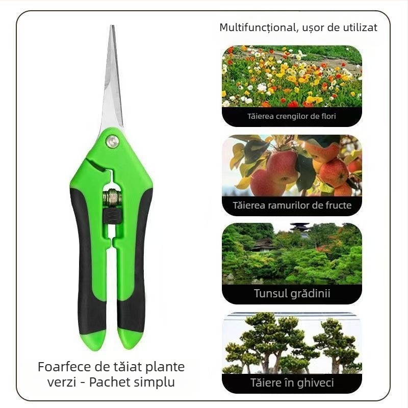 Foarfece pentru struguri, din oțel inoxidabil, multifuncționale pentru grădină, flori și culegere de fructe și legume