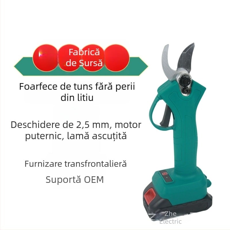 Foarfece electrice de tăiat crengi, baterie litiu reîncărcabilă, 220V, pentru ramuri de fructe, fără lovire
