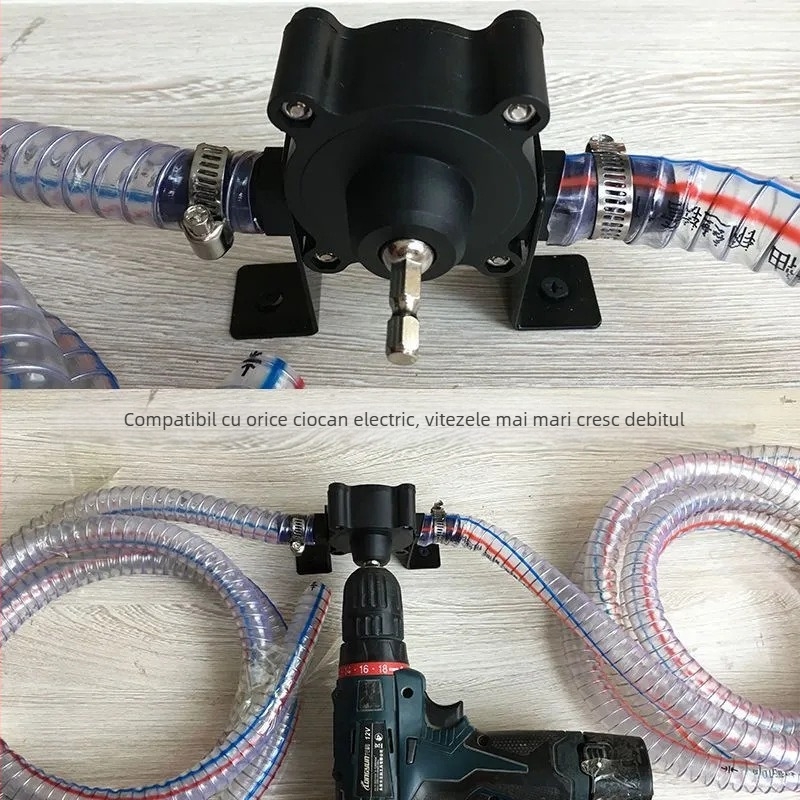 Pompă electrică de aspirare a uleiului, alimentată de bormașină, pompă de apă auto-priming cu debit mare, pompă de drenaj și motorină, pompă mică de aspirație