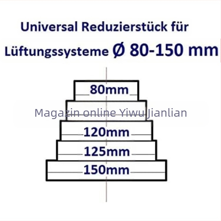 Cap de reductie PVC pentru țeava de ventilație – plastic, adaptor prin perete, design îngroșat și prelungit