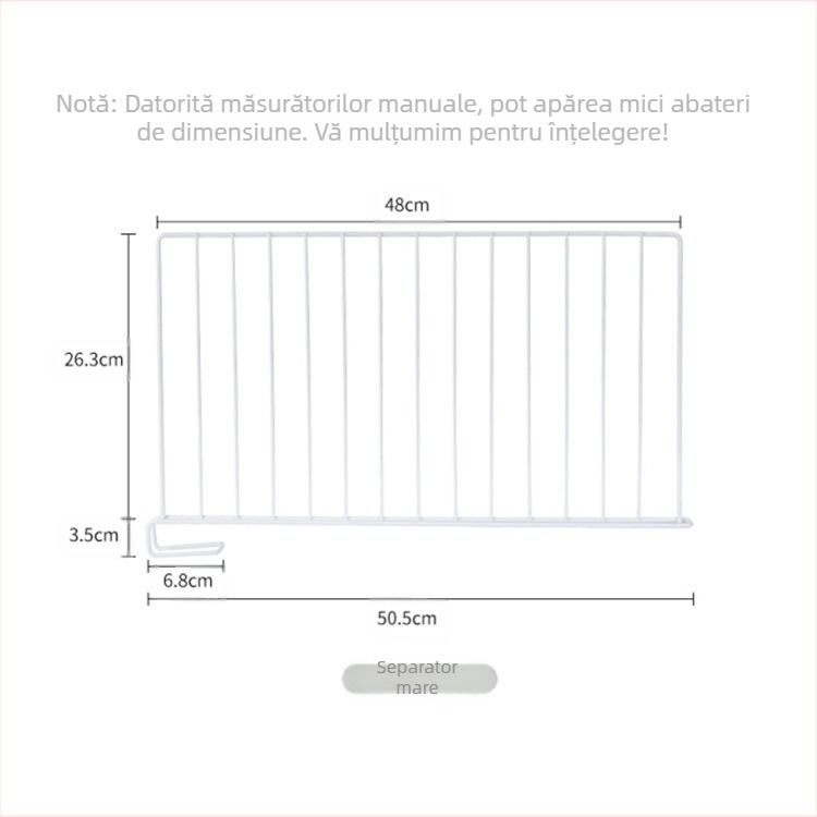 Despărțitor pentru garderob cu poliță și separator vertical