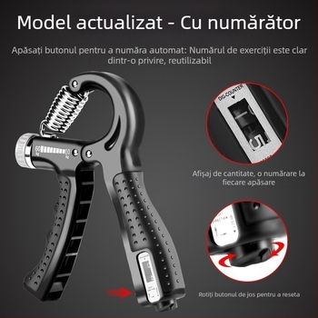 Antrenor de prindere pentru mână și degete, cu rezistență reglabilă a încheieturii, set cu contor pentru recuperarea degetelor