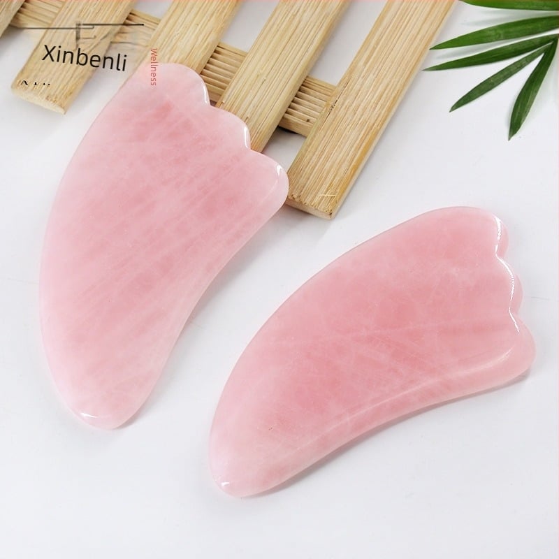 Gua Sha Scraper – Piatră roz Jade, formă triunghiulară inimă, Material: cristal pudră, Greutate: 65 g, Specificații: 1000, Ambalare: 200 buc., Pentru echipamente de fitness și masaj sănătos