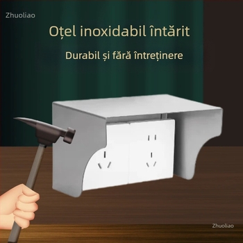 Capac protector din oțel inoxidabil pentru exterior, pentru priză de tip 86 și stația de încărcare EV, impermeabil, protecție solară, anti-coliziune