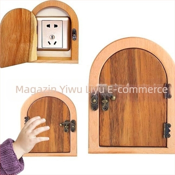 Autocolant decorativ din lemn pentru întrerupător/priză — stil modern minimalist (material: lemn; categorie: decorațiuni; potrivit pentru casă, birou, spațiu general)