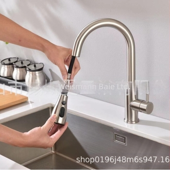 Extender pentru robinet de bucătărie cu cap de tras, set de 11 piese, model A100, ABS, acționare cu o singură manetă