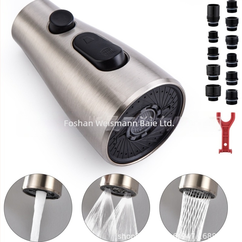 Extender pentru robinet de bucătărie cu cap de tras, set de 11 piese, model A100, ABS, acționare cu o singură manetă