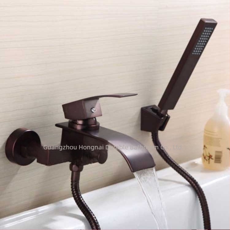 Set duș pentru cadă ORB cu robinet cu cădere și duș de mână, montaj pe perete, cupru, model HD-0909b, funcții: bule, ploaie, pulverizare