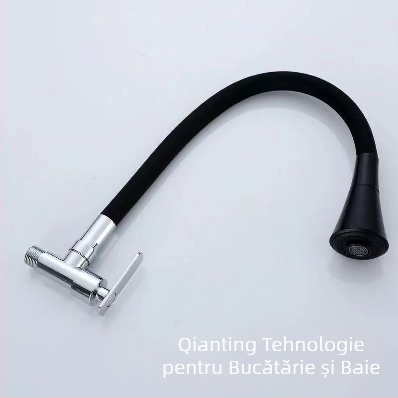 Robinet de bucătărie montat pe perete, corp din aliaj de zinc, cartuș ceramic, apă rece, stil lux ușor