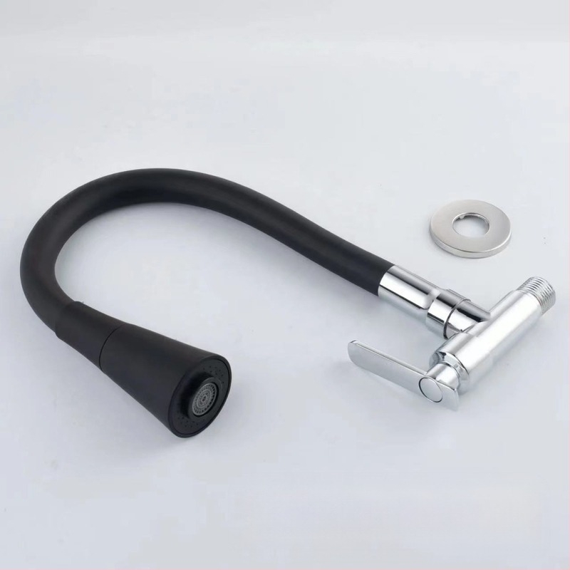 Robinet de bucătărie montat pe perete, corp din aliaj de zinc, cartuș ceramic, apă rece, stil lux ușor