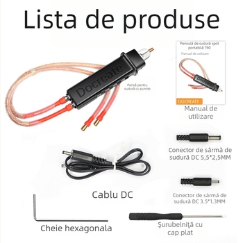 Docreate stilou de sudură cu puncte integrat pentru bateriile EV DIY 18650 – portabil, manual, înaltă putere