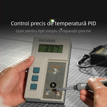 Stație de lipit portabilă 65W, temperatură constantă, alimentare QC/Pd, aliaj de aluminiu, 24V, pentru sudură și reparații