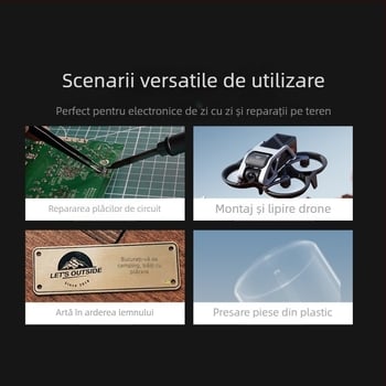 Stație de lipit portabilă 65W, temperatură constantă, alimentare QC/Pd, aliaj de aluminiu, 24V, pentru sudură și reparații