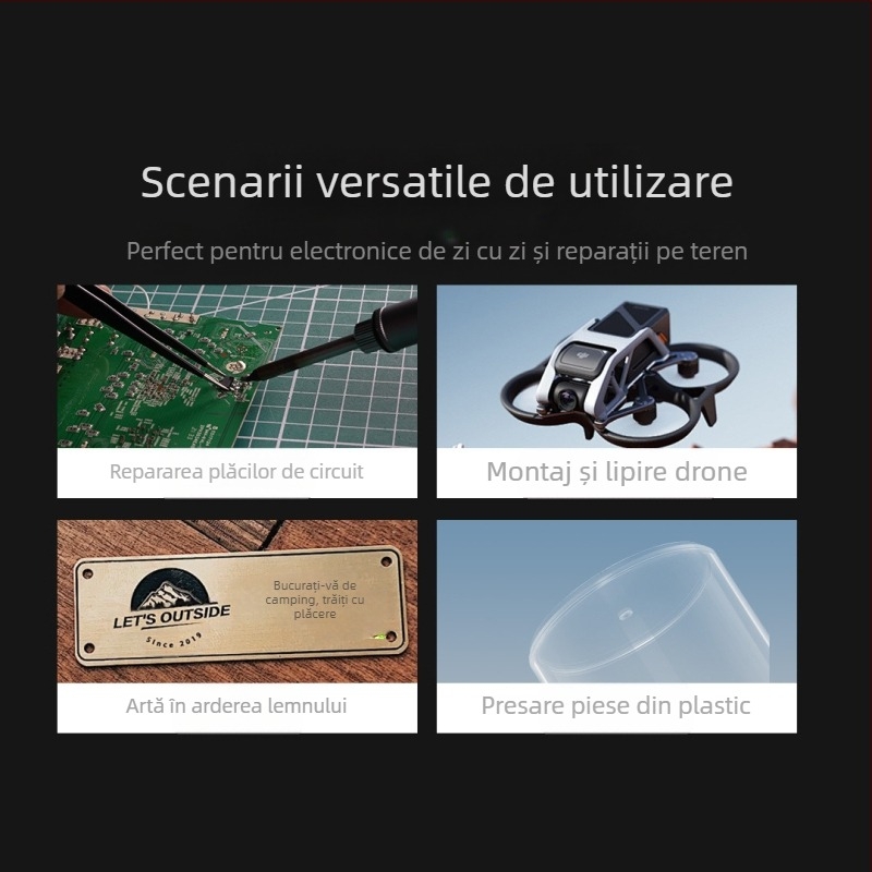 Stație de lipit portabilă 65W, temperatură constantă, alimentare QC/Pd, aliaj de aluminiu, 24V, pentru sudură și reparații