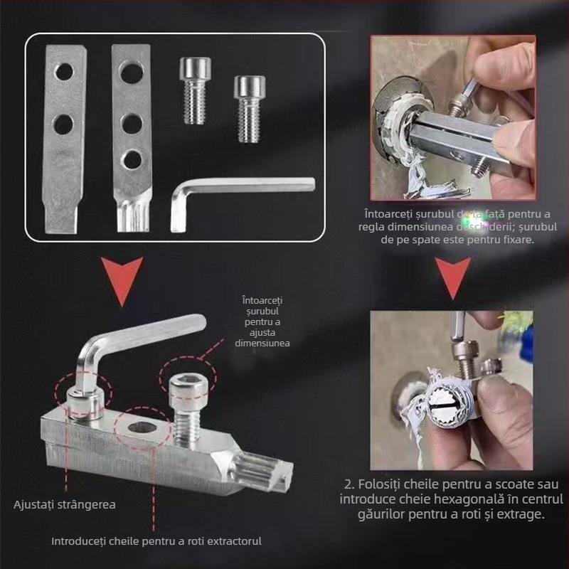 Extractor triunghiular pentru robinet, din oțel aliaj, model: extractor triunghiular pentru robinet, scop principal: extragerea șuruburilor rupte