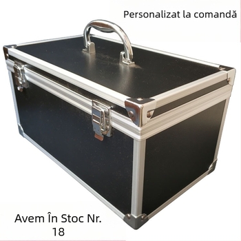 Cutie de scule din aliaj de aluminiu, cutie portabilă de depozitare, placă de densitate de 3 mm, suprafață ABS, încărcare de 5 kg