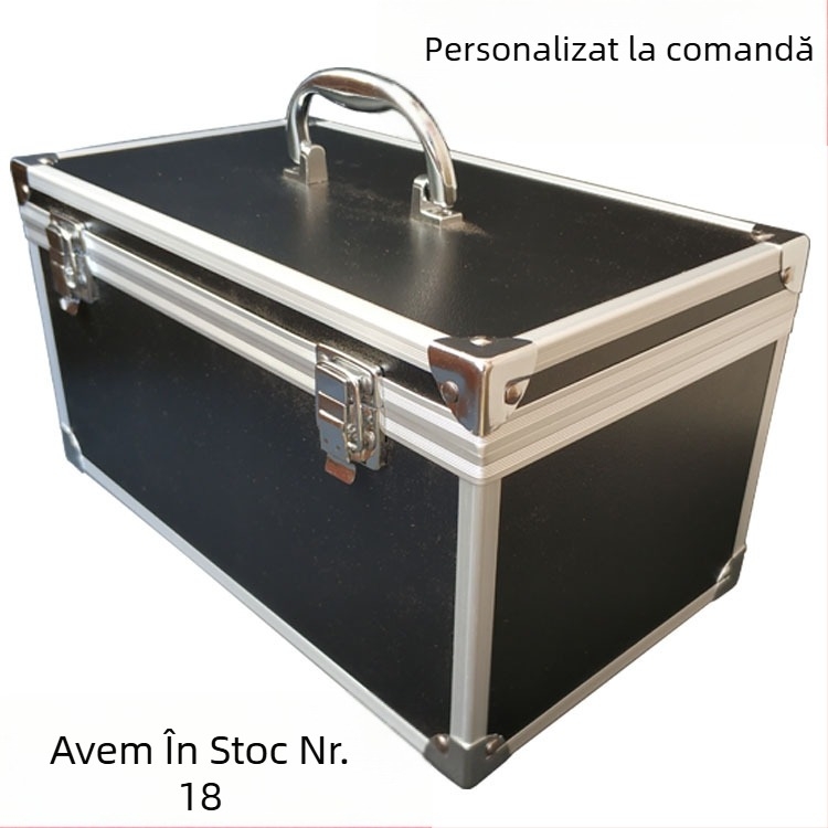 Cutie de scule din aliaj de aluminiu, cutie portabilă de depozitare, placă de densitate de 3 mm, suprafață ABS, încărcare de 5 kg
