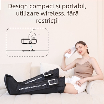 Masajor de picioare cu masaj prin presiune aeriană și încărcare wireless, masaj complet al picioarelor, model ST-504