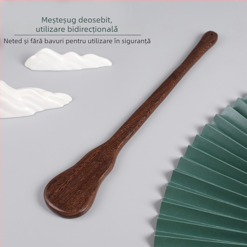 Bețișor de masaj din lemn pentru meridiane – control manual, cap de masaj rotund, 1 treaptă, pentru gât, spate, talie, șold și picior