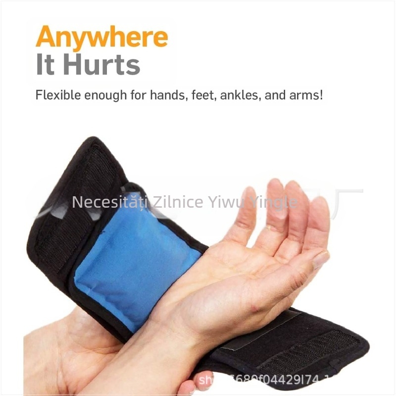 Set gel de gheață pentru cot, gleznă și talpă – terapie rece și caldă cu curea de fixare, model universal, încălzire cu infraroșu