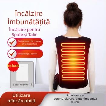 Dispozitiv de îngrijire a taliei și a spatelui, încălzire cu infraroșu, control al temperaturii, temporizator, 3 trepte de control, 10W, 5V, 55–65°C