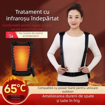 Dispozitiv de îngrijire a taliei și a spatelui, încălzire cu infraroșu, control al temperaturii, temporizator, 3 trepte de control, 10W, 5V, 55–65°C