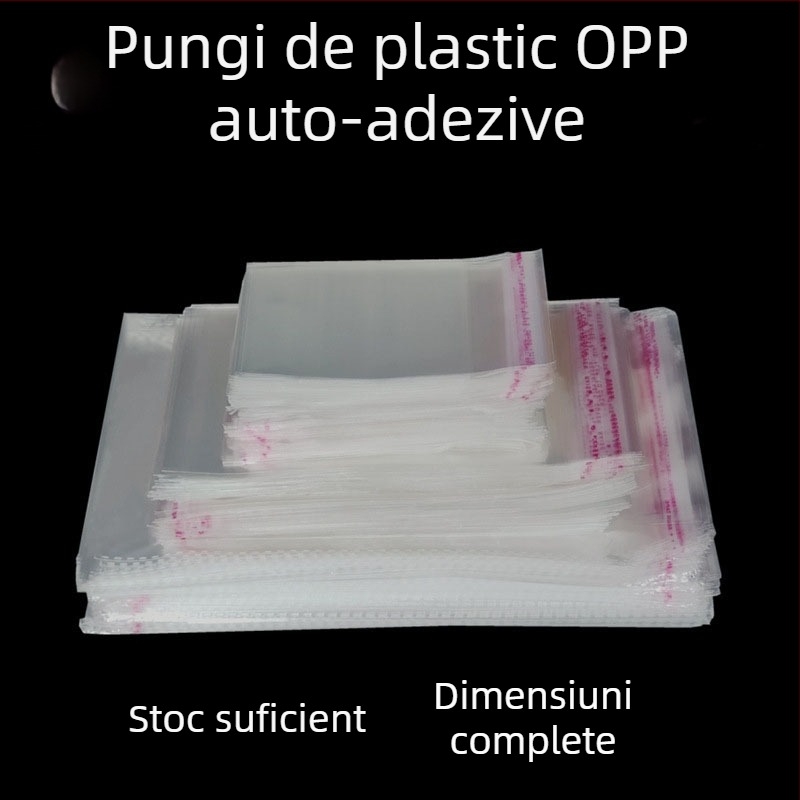 OPP pungi autoadezive pentru haine și accesorii, ambalaj obișnuit cu închidere autoadezivă, pachet de 100 bucăți