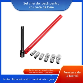 Set chei socket pentru chiuveta de baie – Cheie pentru demontarea robineilor și conductelor, Model: Bathroom Sink Socket Wrench Set; Utilizare: cheie specială pentru chiuvetă; Greutate netă: 16; Dimensiuni: 8–28