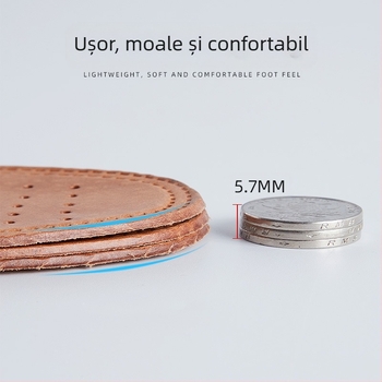 Talpă din piele naturală pentru adidași și pantofi – absorbția transpirației, controlul mirosului, respirabile, talpă întreagă; unisex; potrivite pentru sneakers, pantofi din piele, bocanci, casual și de lucru; primăvară-vară-toamnă